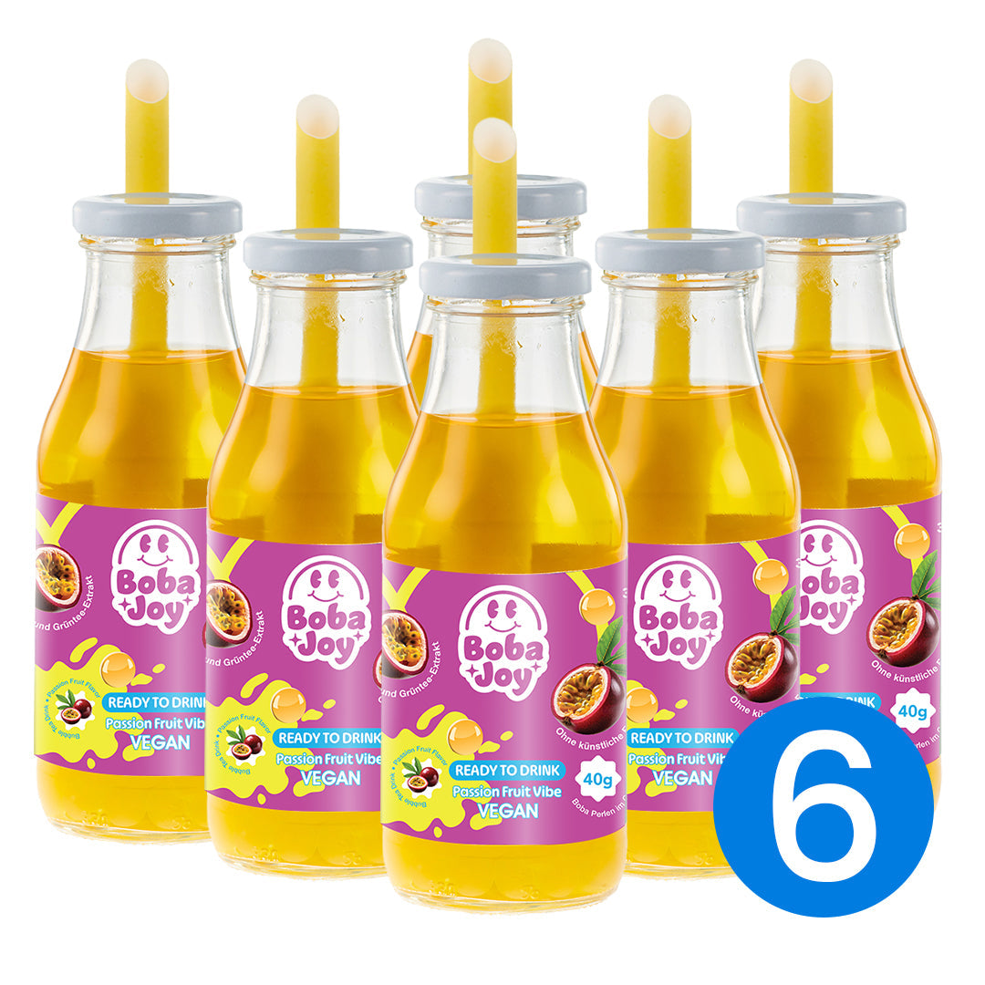 BOBAJOY Passion Vibe 6er-Pack Ready to Drink Bubble Tea – ideal zum Bestellen & Mitnehmen