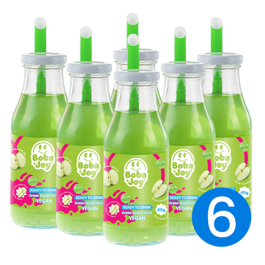 BOBAJOY Green Apple Bubble Tea 6er-Pack – praktisches Ready to Drink Set für zuhause oder unterwegs