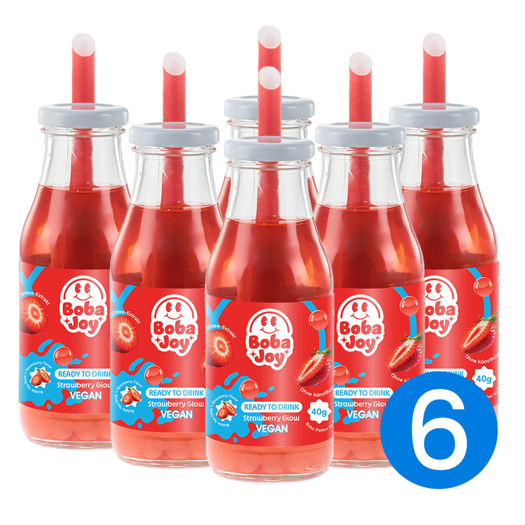BOBAJOY Strawberry Glow 6er-Pack – Ready to Drink Boba Tea, ideal zum Vorrat kaufen