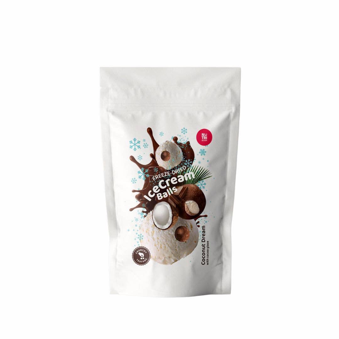 Kokostraum Eiskremkugeln gefriergetrocknet 45g – schmelzender Kokosgenuss ohne Kühlung haltbar