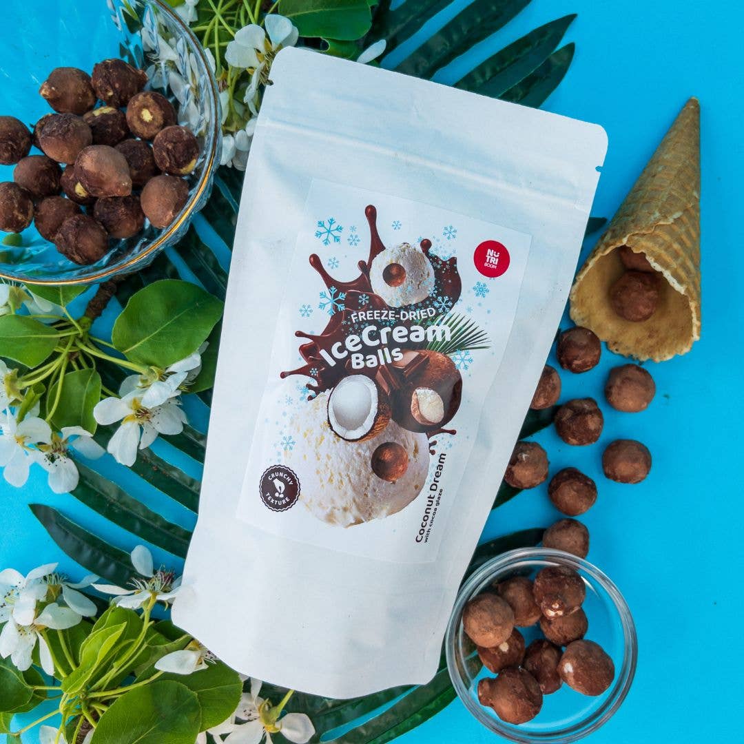 Kokostraum 45g Eiskremkugeln gefriergetrocknet – praktische Portionsgrösse für zwischendurch
