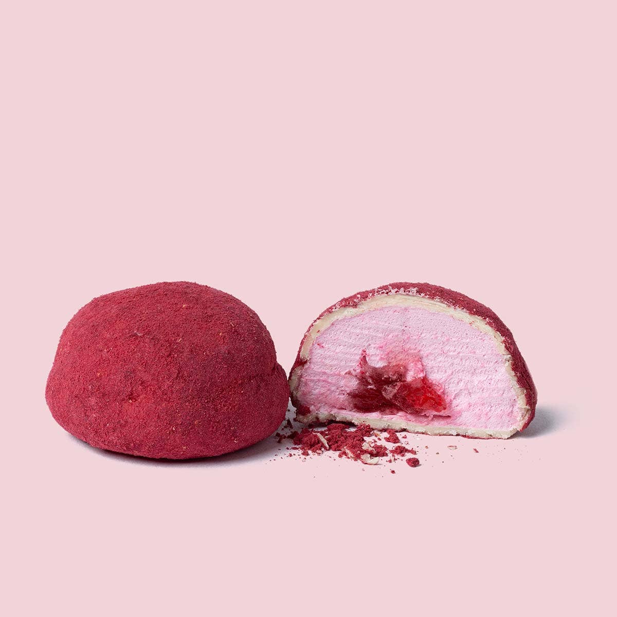 Gefüllte Marshmallows Erdbeere & Himbeere von The Mallows, 5er Box à 16g, ideal zum Verschenken
