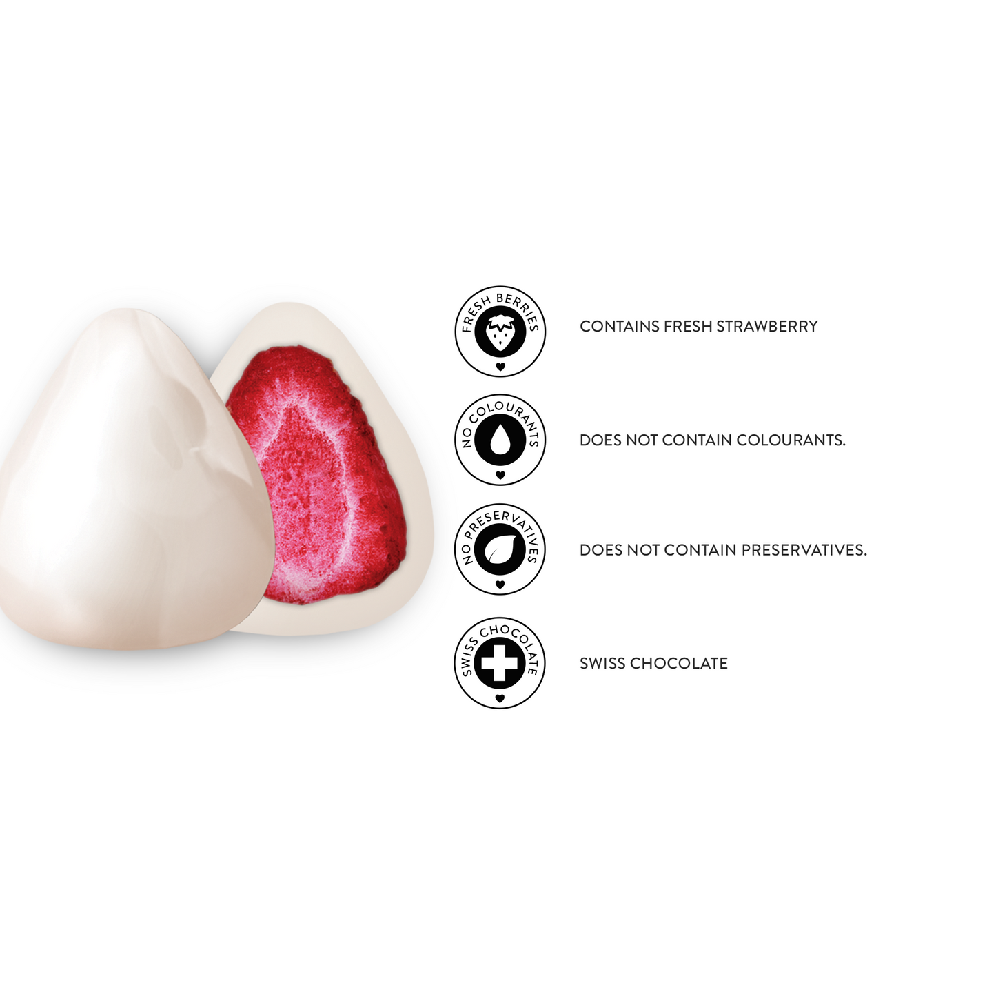 80g Beutel White Chocolate Strawberry Dragees gefriergetrocknet – Dubai Chocolate Geschenkidee Schweiz
