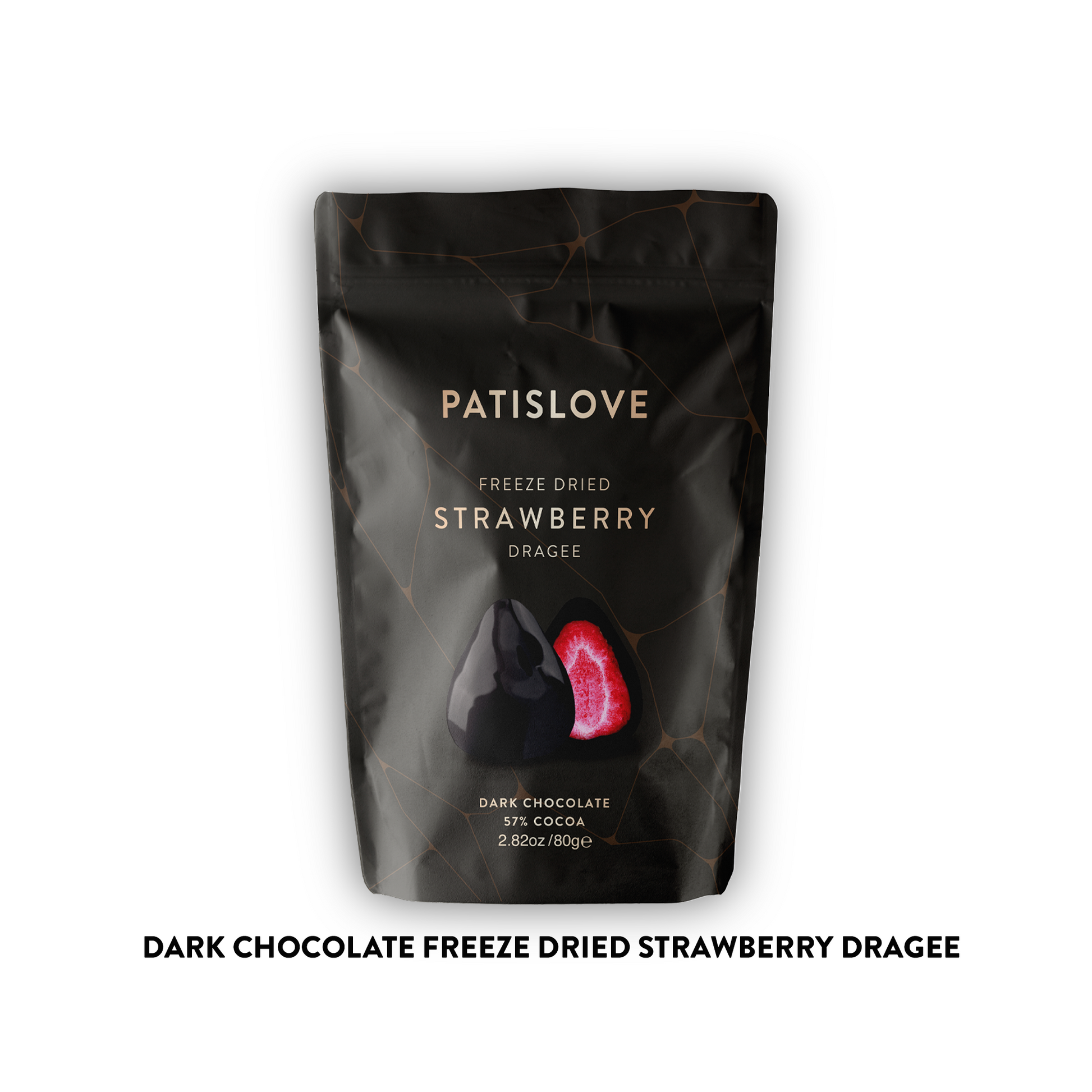 Dubai Chocolate Dragee als Geschenkidee – 80g Freeze Dried Erdbeere in dunkler Schokolade