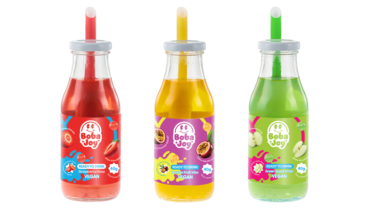 BOBAJOY Ready to Drink Flaschen-Sortiment inkl. Passion Vibe – alle Sorten auf einen Blick