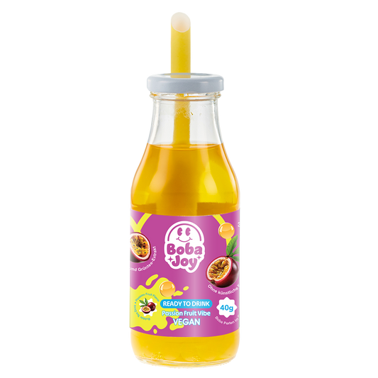 BOBAJOY Passion Vibe Ready to Drink Bubble Tea mit Passionsfrucht – erfrischend & trinkfertig