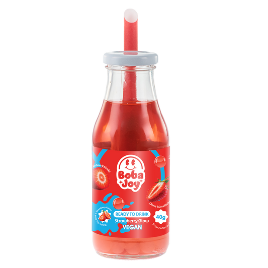 BOBAJOY Strawberry Glow Bubble Tea Drink – trinkfertig, fruchtig-rosa, direkt geniessen