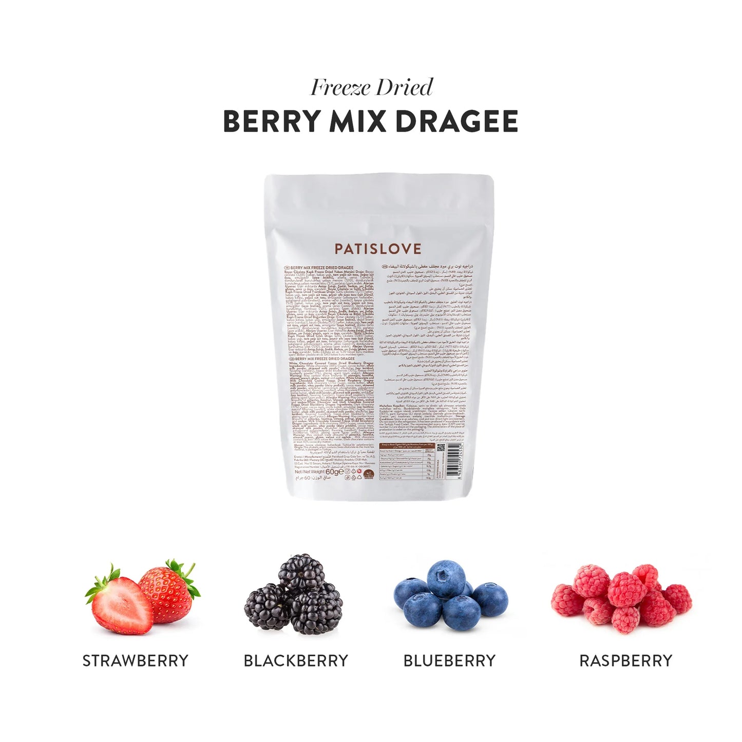 Berry Mix Freeze Dried Dragées kaufen – Dubai Chocolate Schokoüberzug, Schweizer Onlineshop