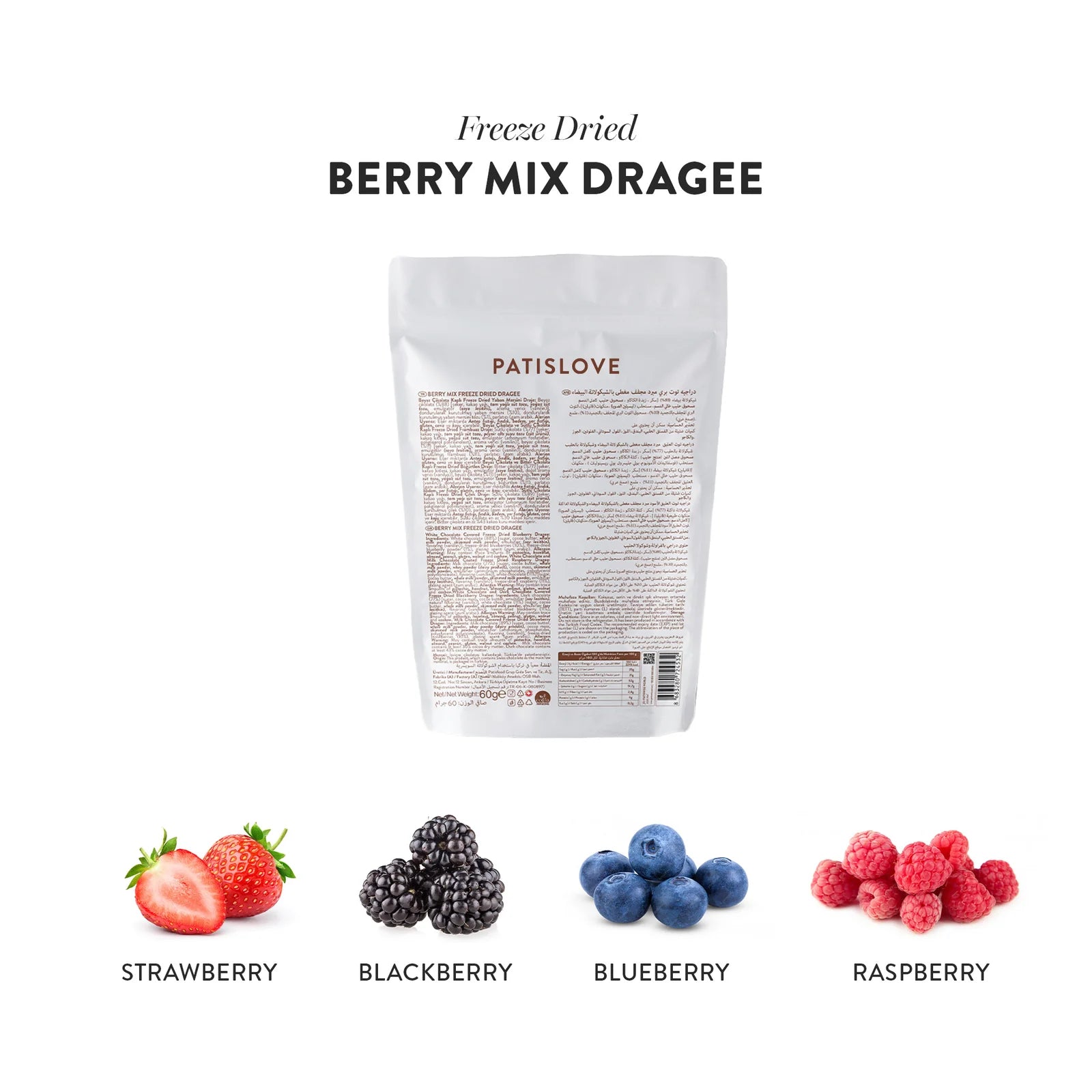 Berry Mix Freeze Dried Dragées kaufen – Dubai Chocolate Schokoüberzug, Schweizer Onlineshop