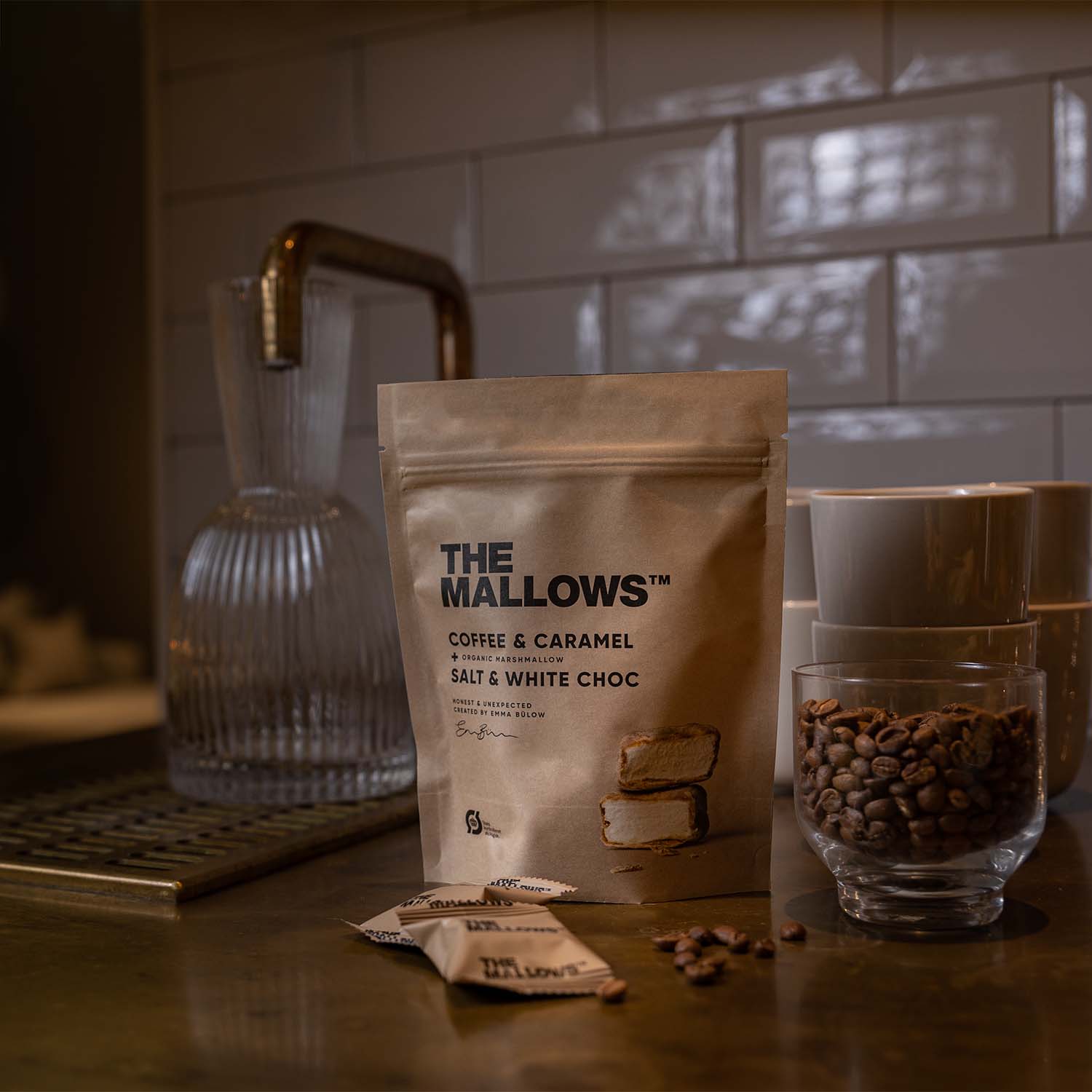 The Mallows Coffee & Caramel 90g – zarte Marshmallows im Dubai-Chocolate-Trend, Schweizer Geschenk