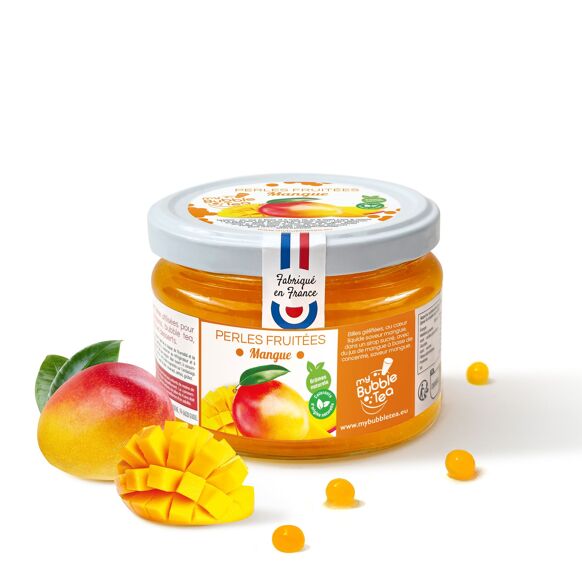 Bubble Tea Set Mango Detailansicht – Zutaten und Zubehör für 6 Portionen im Überblick