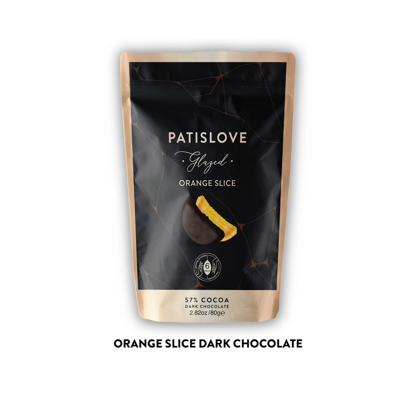 Dubai Chocolate Orangenscheibe Detail – knackige dunkle Kuvertüre, 80g Naschvergnügen