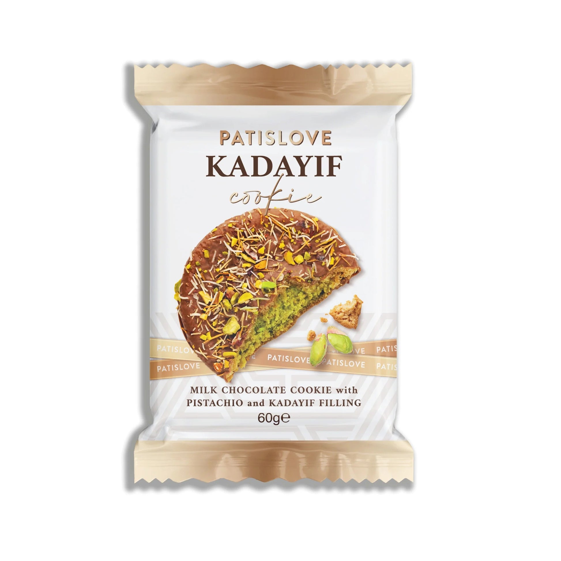 Dubai Chocolate Cookie mit Pistazien und Kadayif-Füllung, 60g – goldbraun gebacken