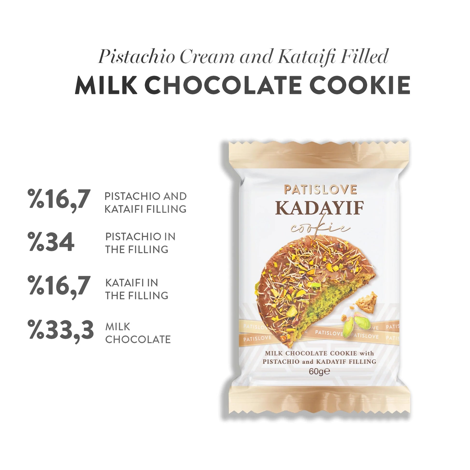Dubai Chocolate Cookie von oben – Milchschokolade mit Pistazien, perfekt als Geschenk